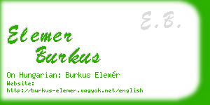 elemer burkus business card